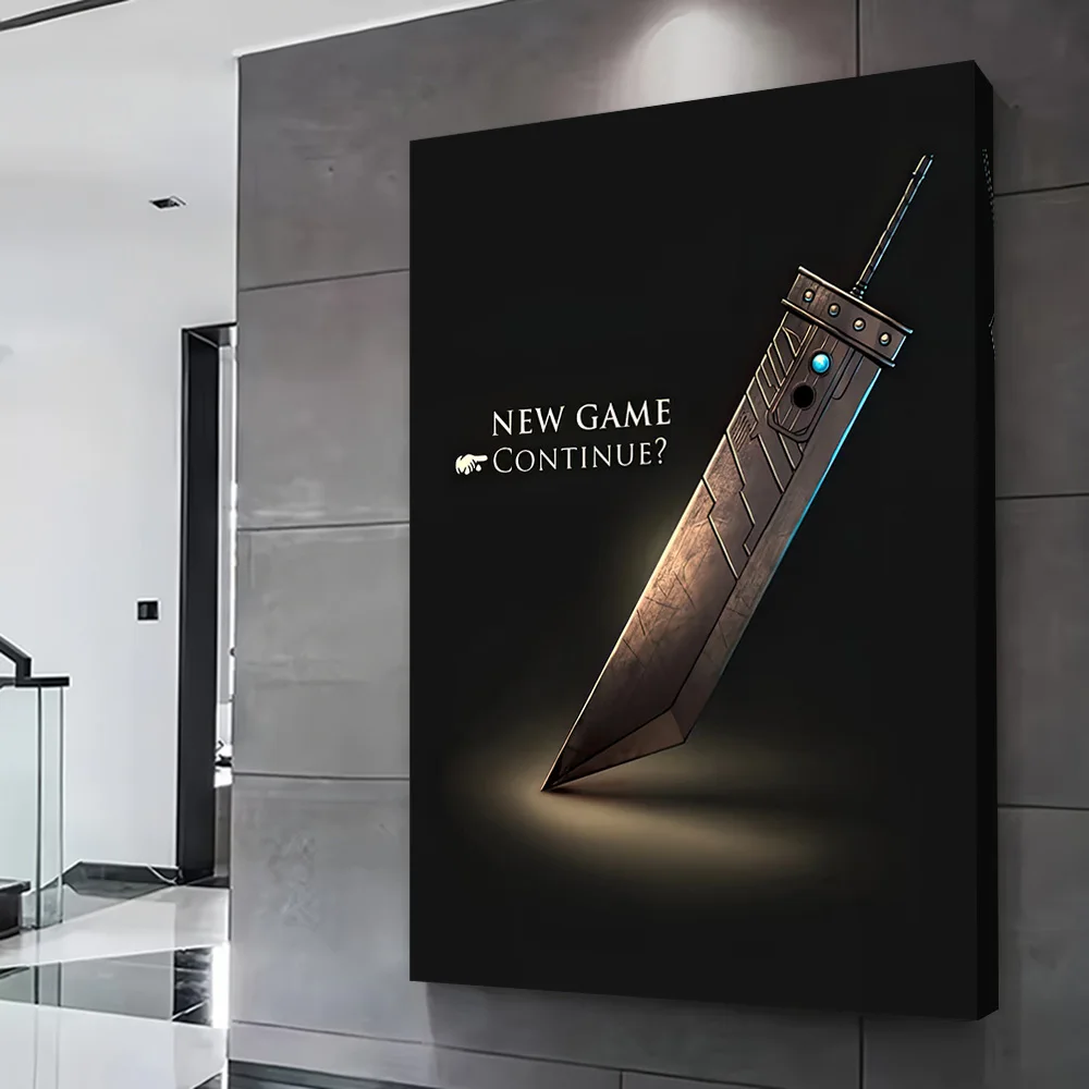 Fantasy VII Buster Sword Printing Poster Customizable Pictures Wall Art Canvas Painting for Room Decorating Interior Decoration