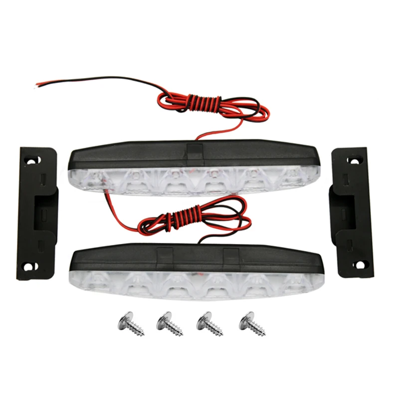 2PCS/Set Day Light Super White 6 LED Universal Car Light Daytime Running Auto Lamp DRL Auxiliary Light In The Day