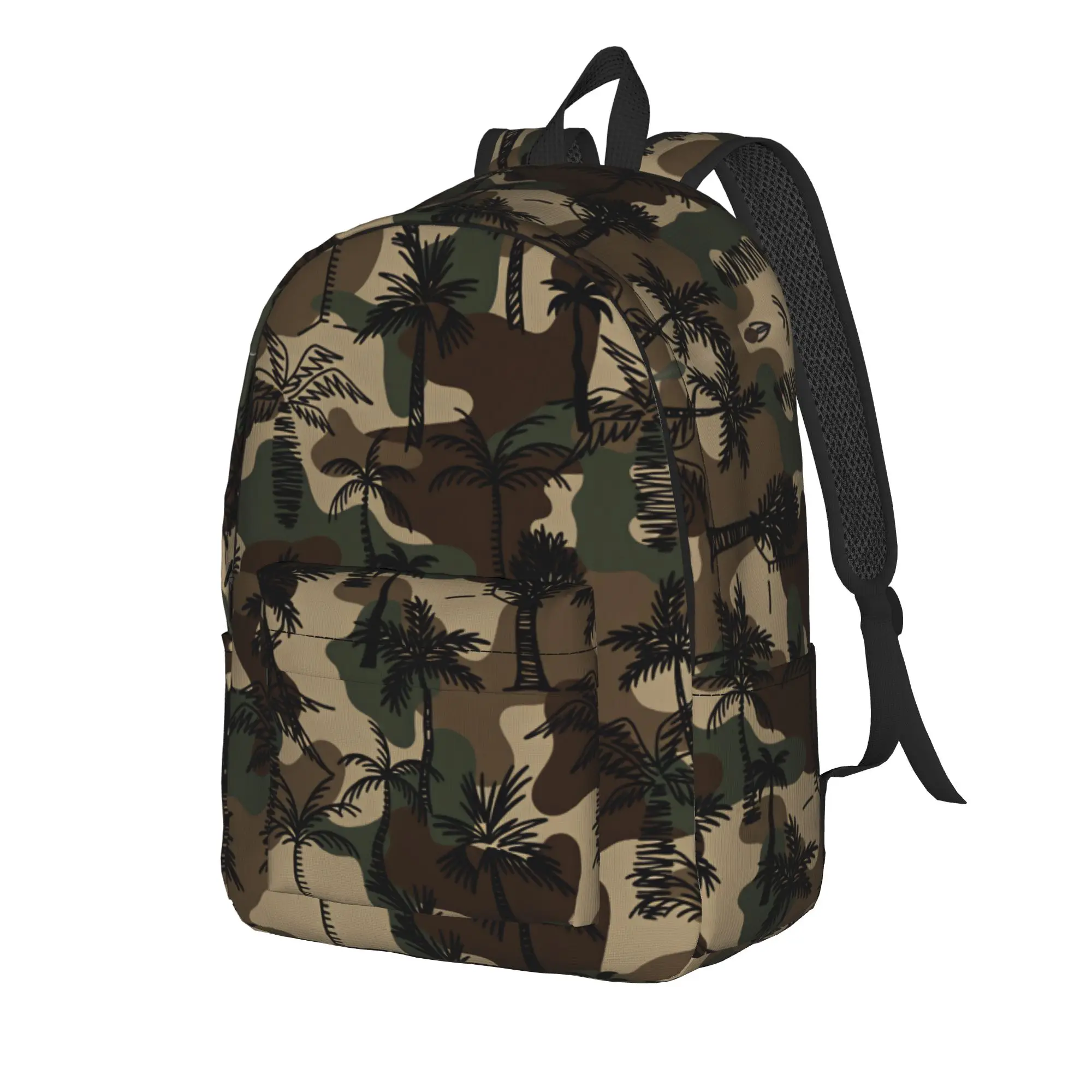 Cute Cat Camouflage  Backpack  Unisex Polyester Outdoor Backpacks Large Funny School Bags Rucksack