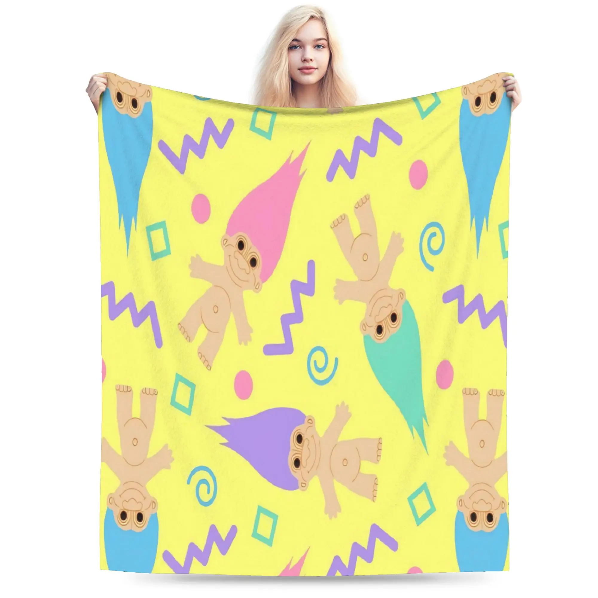Super Soft Trolls Dolls Throw Blanket Premium Flannel Fleece Lightweight  Bed Blanket Cozy Plush Blankets All Season Use