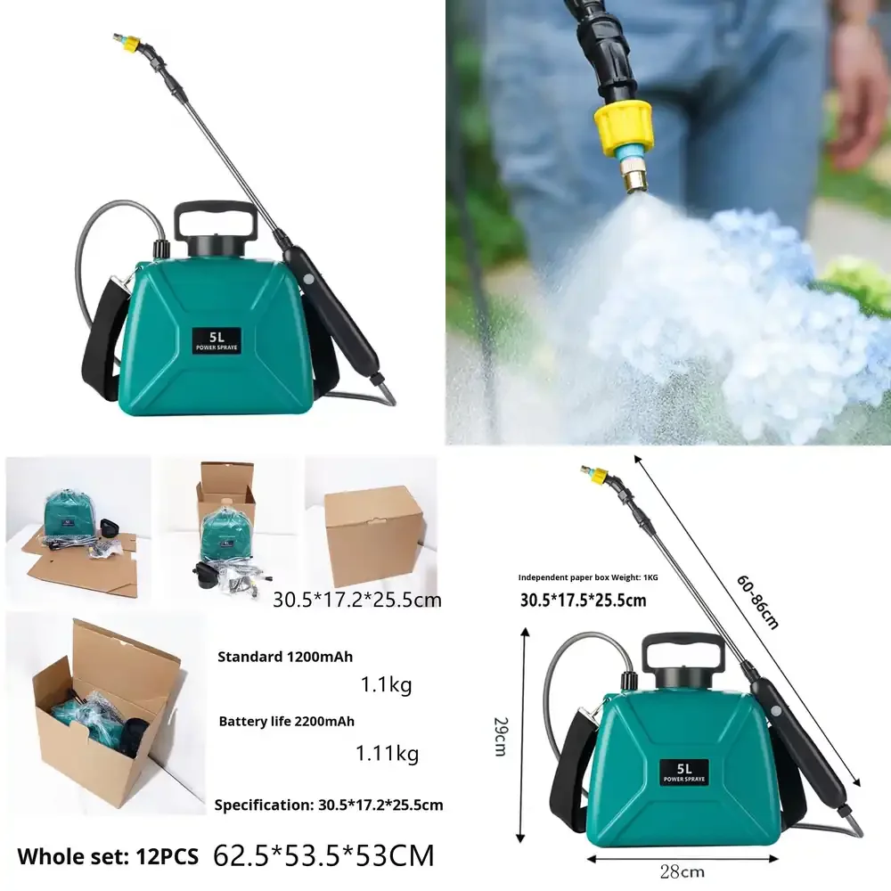 

Portable Garden Sprayer Durable Automatic Plastic Water Sprayer Two Inlets Battery Operated Shoulder