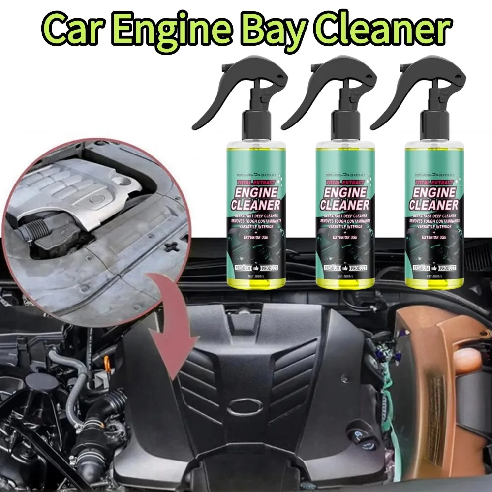 Car Engine Cleaner 100ml Engine Bay Degreaser Sprays Waterless Wash Oil Stain Removers Ultra Fast Deep Grease Cleaner Liquids