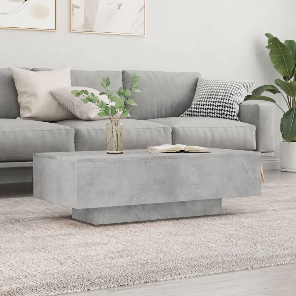 Coffee Table Engineered Wood Living Room Fashion Wooden Decoration 100x49.5x31cm Concrete Grey