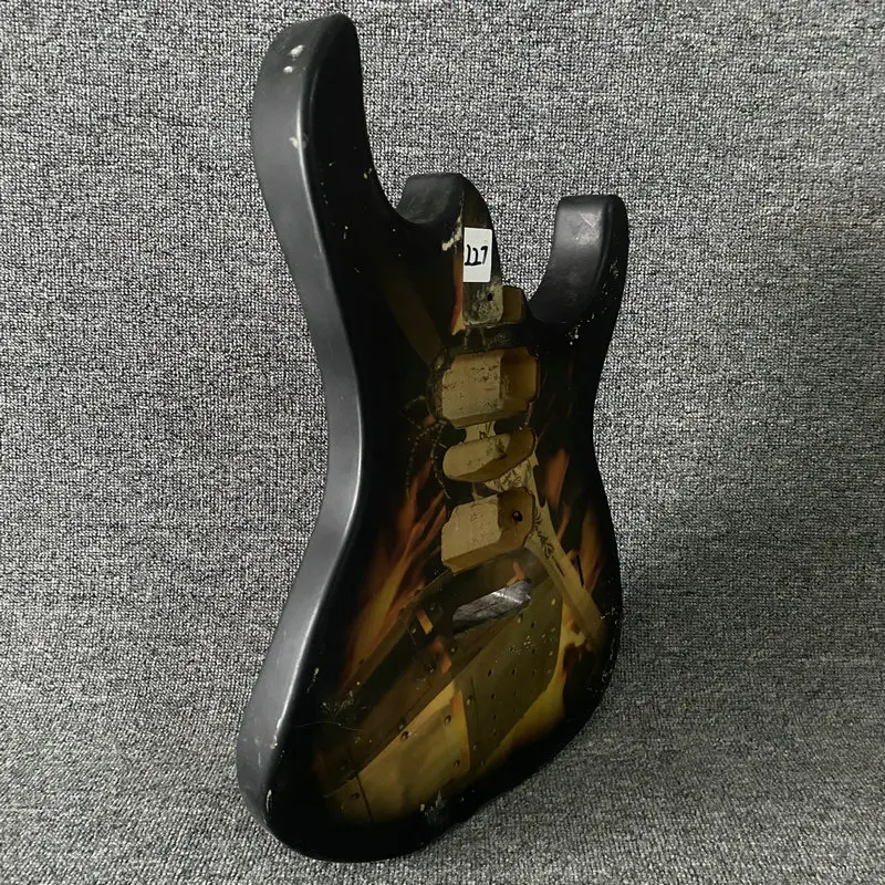 DB227 Transfer Printting Electric Guitar Body HSH Pickups Solid Wood  DIY Guitar PARTS with Damages Replace