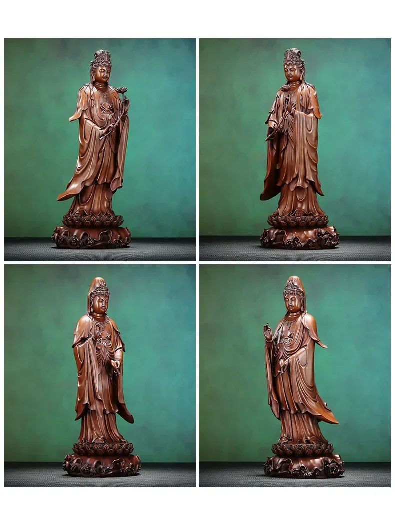 DSA Copper Western Three Saints Ornament Home Interior Devotion Sakya Guanyin General Trend to Standing Copper Crafts Statue