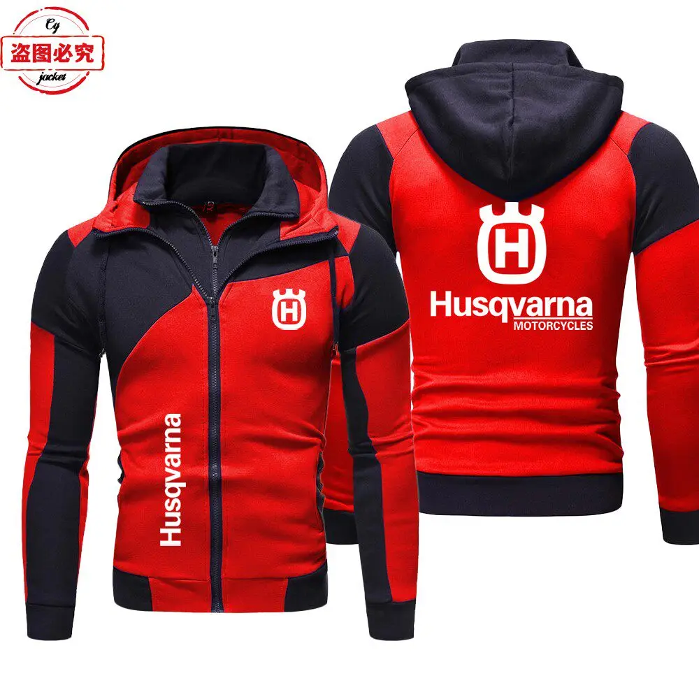 Husqvarna Motorcycle Logo Printed Racing Suit Long Sleeved Men's Top Casual Hoodie Husqvarna Team Cycling Suit Work Uniform
