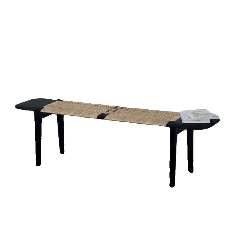 Medieval retro Indonesia imported handmade rattan bench household shoe changing stool bedroom bedside stool dining table bench