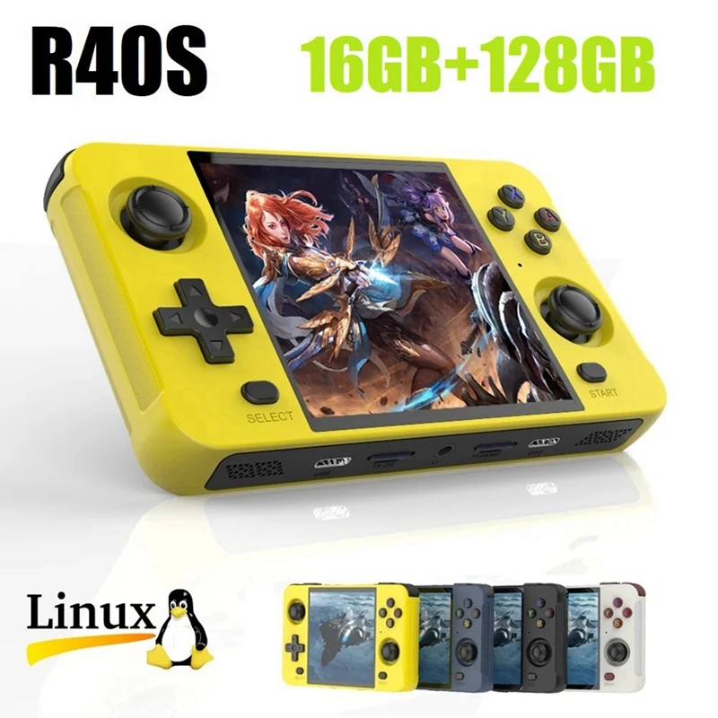 R40S Retro Video Game Console 16GB+128GB Wifi+BT Linux Support For GBA GBC PSP PS1 N64 DC NDS ARCADE Simulator