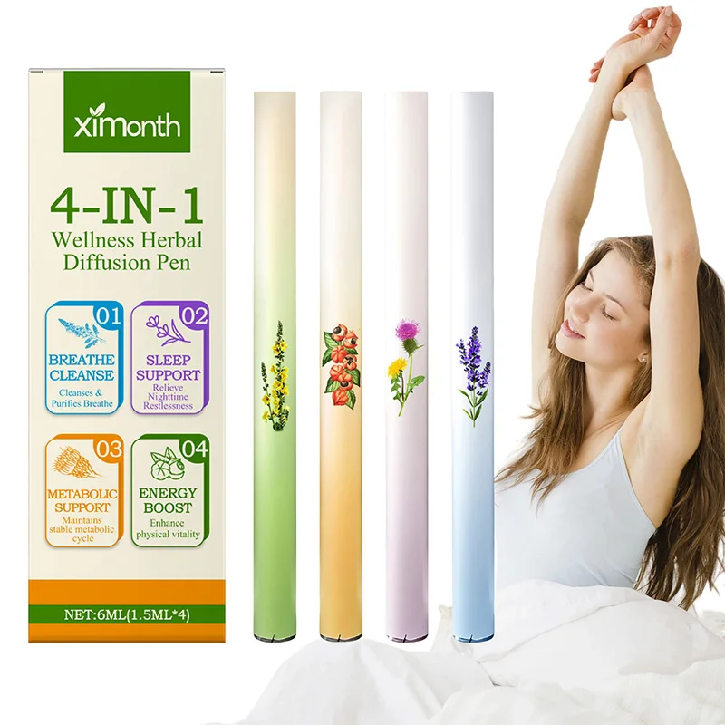Image of 4-in-1 Kräuter-Diffusionsstift-Set: Steigert die Energie, fördert den Schlaf, reinigt den Atem, verbessert den Stoffwechsel, sanfte tägliche Wellness-Unterstützung
