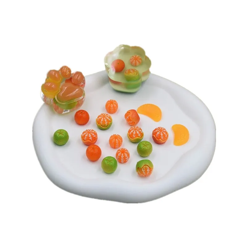 SNASAN 10pieces Fruits Tangerine Orange Handmade Materials Candy Toys UV Epoxy Jewelry Filling Materials Lovely Beads