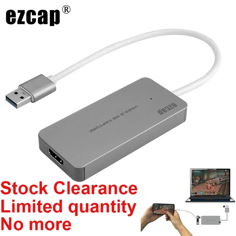 

Ezcap265 USB 3.0 HDMI Video Capture Card 1080P 60Fps Videocapture Plate for XBOX PS4 Game Live Streaming DVD PC Camera Recording