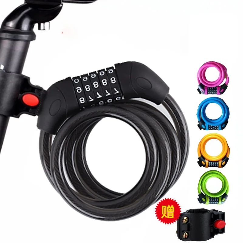 Universal Bicycle Lock Cycling Equipment Mountain Bike Anti-Theft Lock Password Steel Wire Ring Lock