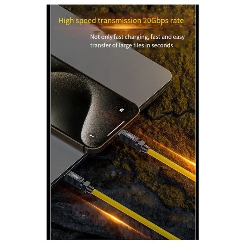 AED6-PD 140 واط الربط كابل بيانات شحن سريع 20 جيجابت في الثانية 8K HD C إلى C كابل الربيع نوع C سلك موسع قابل للتطوير