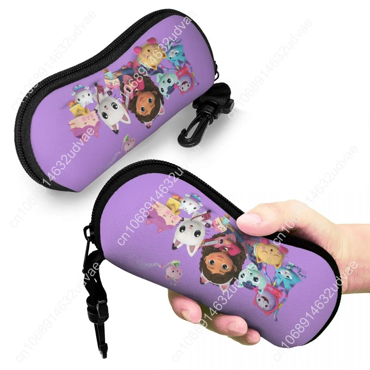 Benutzerdefinierte Gabbys Puppenhaus Gabby Katzen Sonnenbrille Weiches Neopren Reißverschluss Cakey Mercat Shell Brillenetui Schutzbox für Brillen