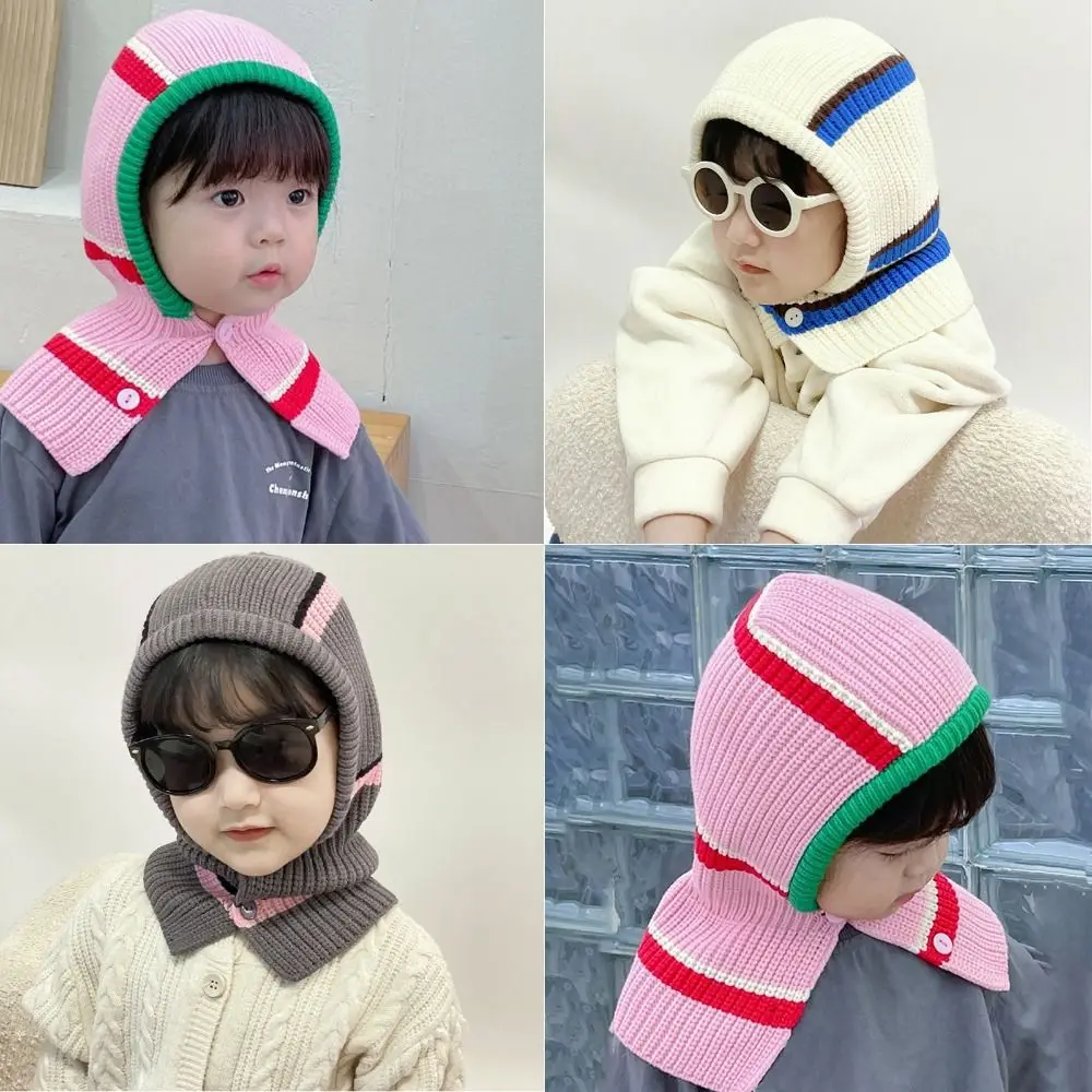 

Дышащая шапка-балаклава в красочную полоску, ветрозащитная зимняя теплая шапка для защиты ушей, эластичная вязаная шапка, шарф