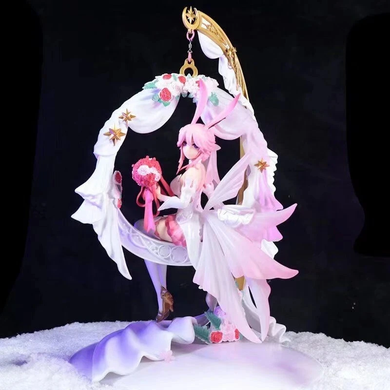 

Honkai Impact 3 Yae Sakura HuaJia Qiluo Magical Dream Wedding Dress Rabbit Ears Anime Game Character Model Toys Ornament Gift