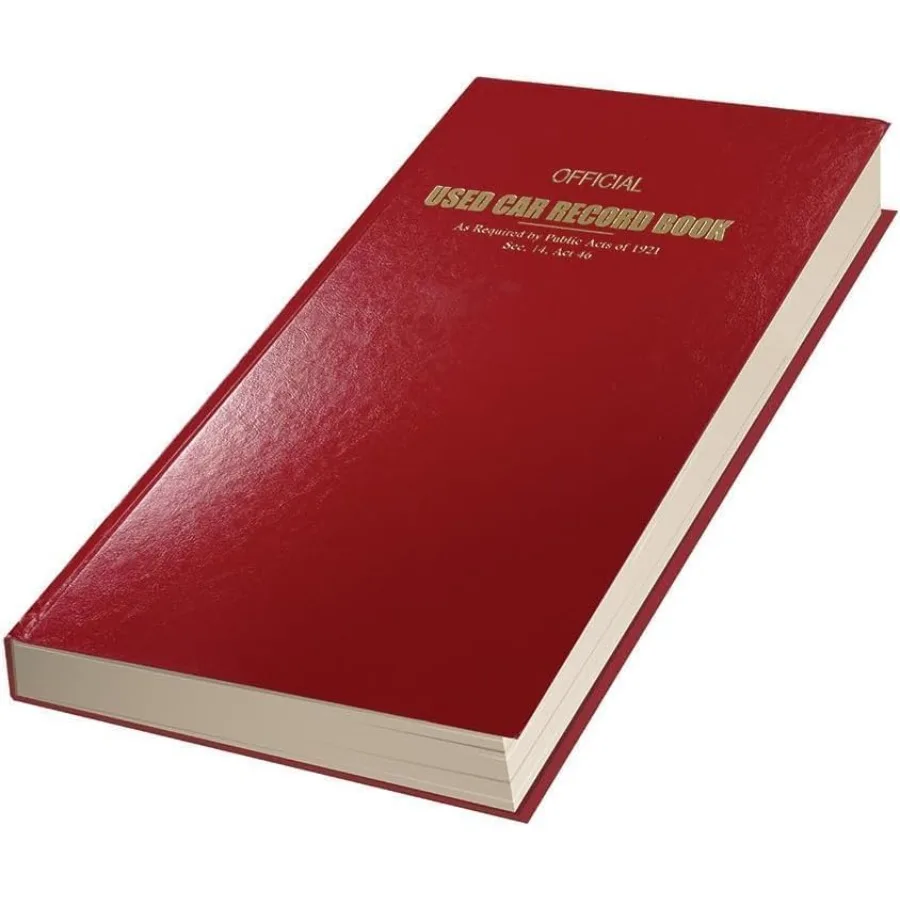 

Generic Used Car Record Book Police Book - Hardcover Transaction Log for Dealerships - 8-3/4" × 13-1/2" Black Ink Book with 256