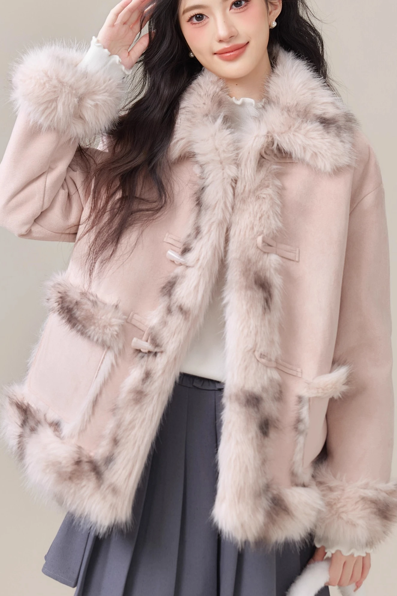 2025 Otoño/Invierno moda europea chaqueta de piel sintética para mujer chaqueta Casual suelta