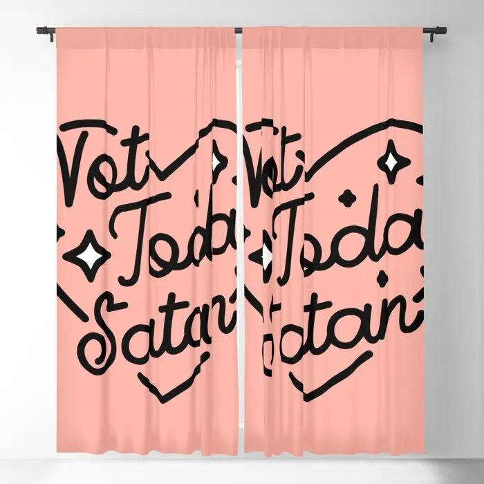 

Затемняющие шторы Not Today сатана I, оконные занавески с 3D принтом для спальни, гостиной, декоративные оконные принадлежности