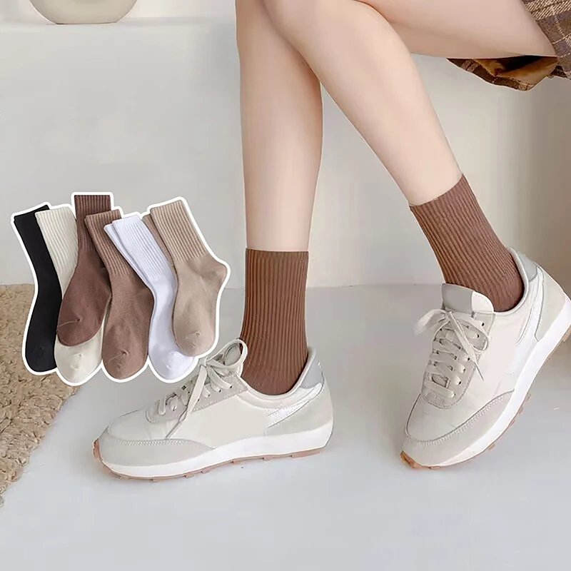 High Collar Fashionable Casual Comfortable Striped Knitted Socks For Women