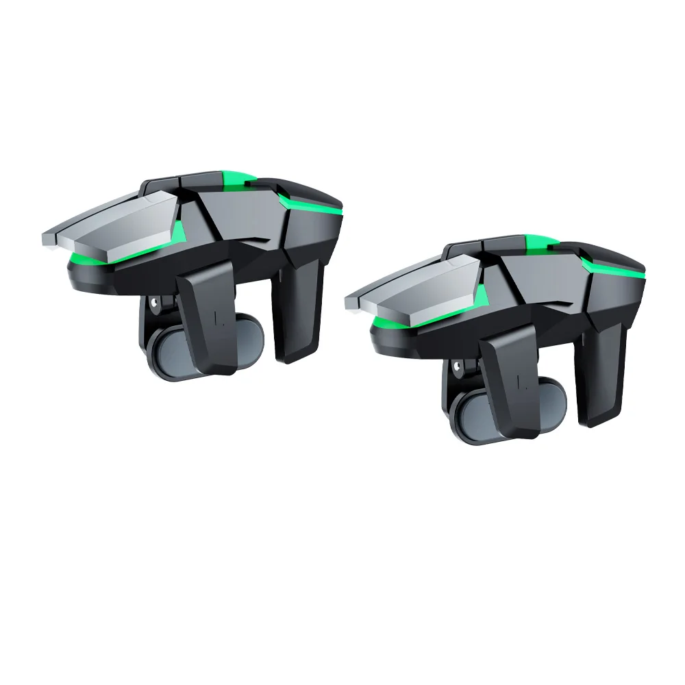 2 قطعة وحدة تحكم ألعاب الهاتف بستة أصابع لـ PUBG Aim Shooting Gaming Trigger L1 R1 زر مفتاح لأجهزة Android IPhone Gamepad DY02