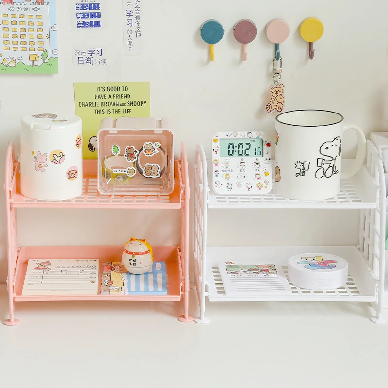 Desk Storage Plastic Drawer Office Desktop Storage Box Stationery Kitchen Bathroom Storage  Dust-Proof Shelf Desktop Organizer