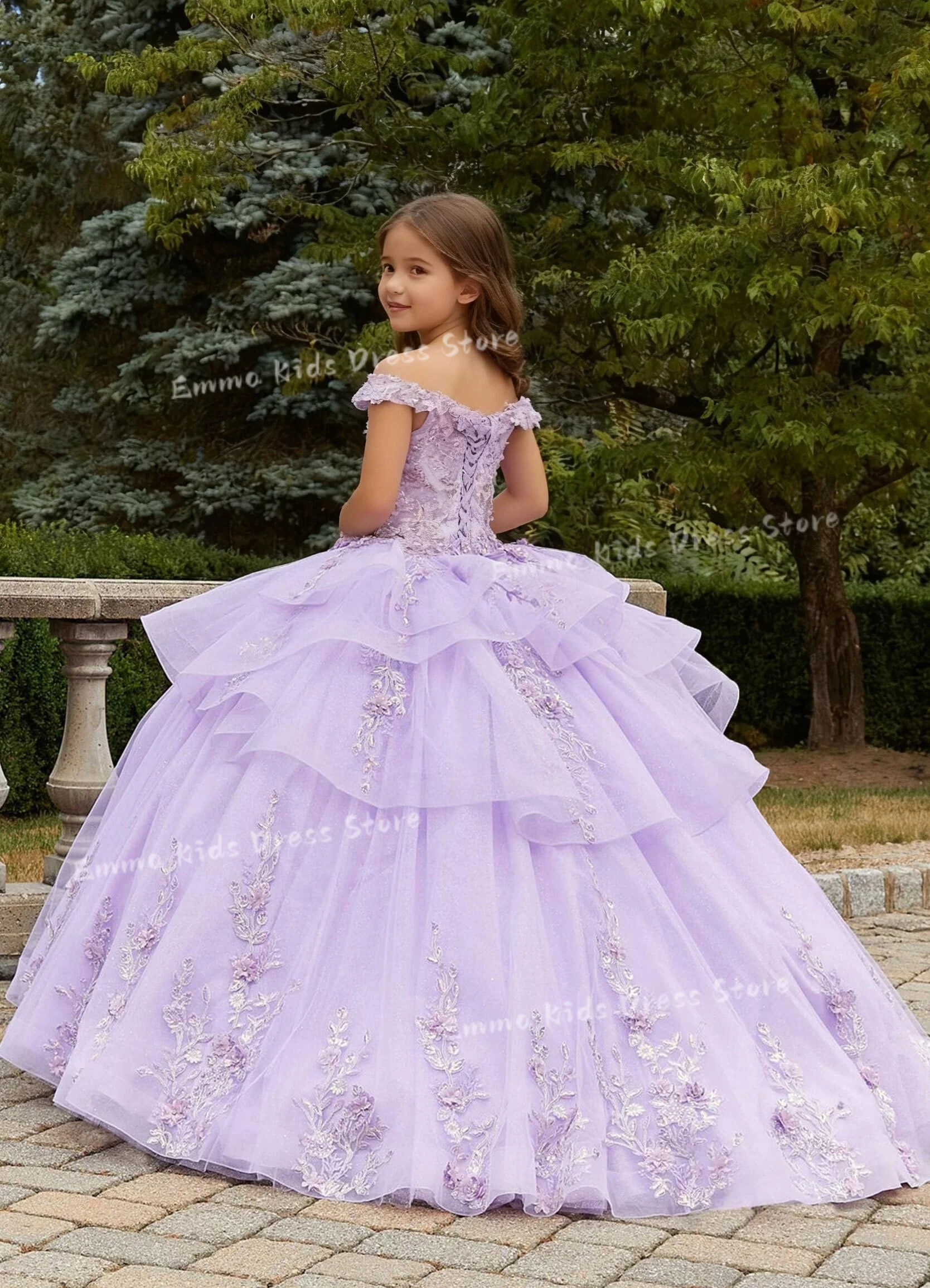 custom-crystal-lace-applique-flower-girl-dress-layered-3d-flowers-first-communion-dress-off-shoulder-girl-pageant-dress