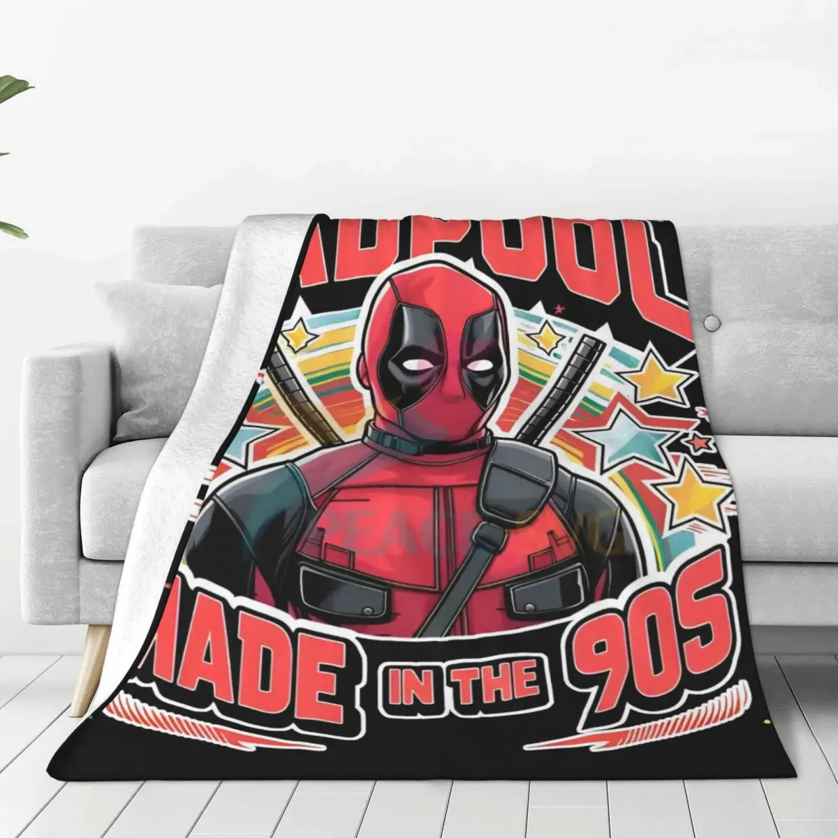 Cartoon Deadpools Flannel Blanket Super Soft Bedding Throws for Home Decor Travel Office Street Trend Bedspread Sofa Bed Cover