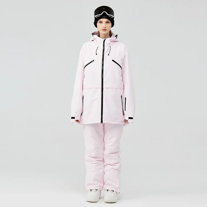 

2025 New Ski Suit Women's Outdoor Sports Loose Hooded Ski Suits Men's Single Double Board Breathable Windproof Warm Skiing Suit