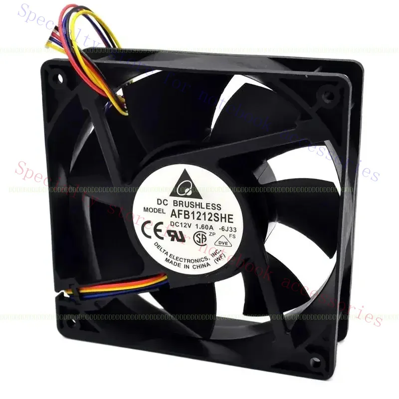 AAA+ A+ New AFB1212SHE 12038 12Cm 120Mm 1.6A 12V 4Wire PWM 40Cm Long Line Of Cooling Fan For Delta 120*120*38Mm