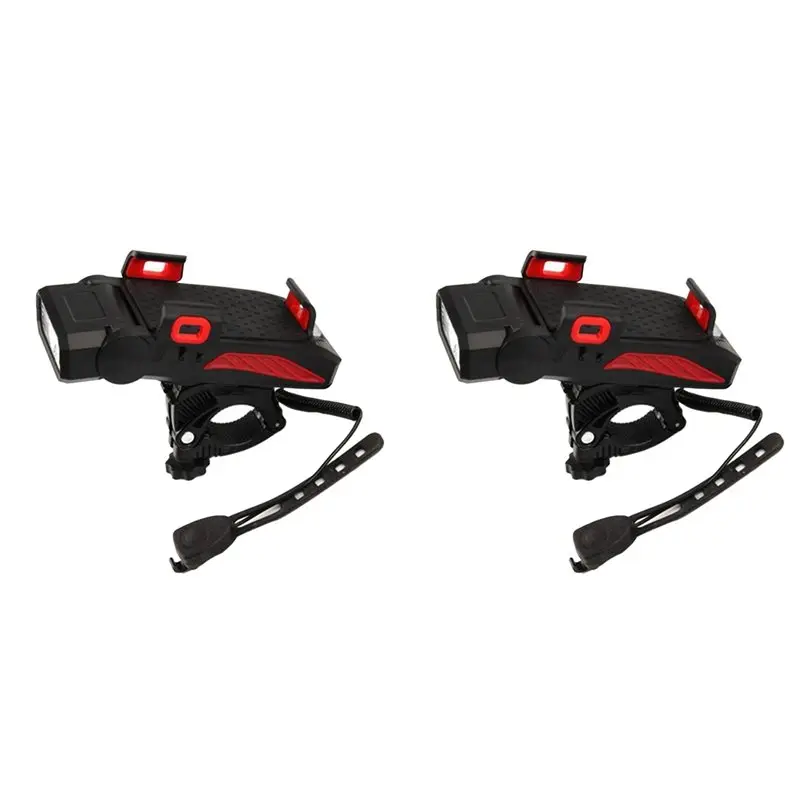 

【BIG SALE】2X Multifunctional Bicycle Lighting Lamp, Horn Headlights, Mountain Bike USB Charging Lights, Riding Equipment