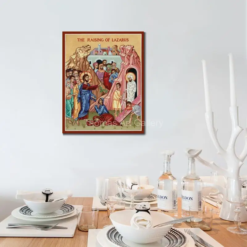 Transfiguration Icon of the Great Feast Large Byzantine Art Christ Pantocrator Greek Orthodox HD Canvas Print for Altar Decor