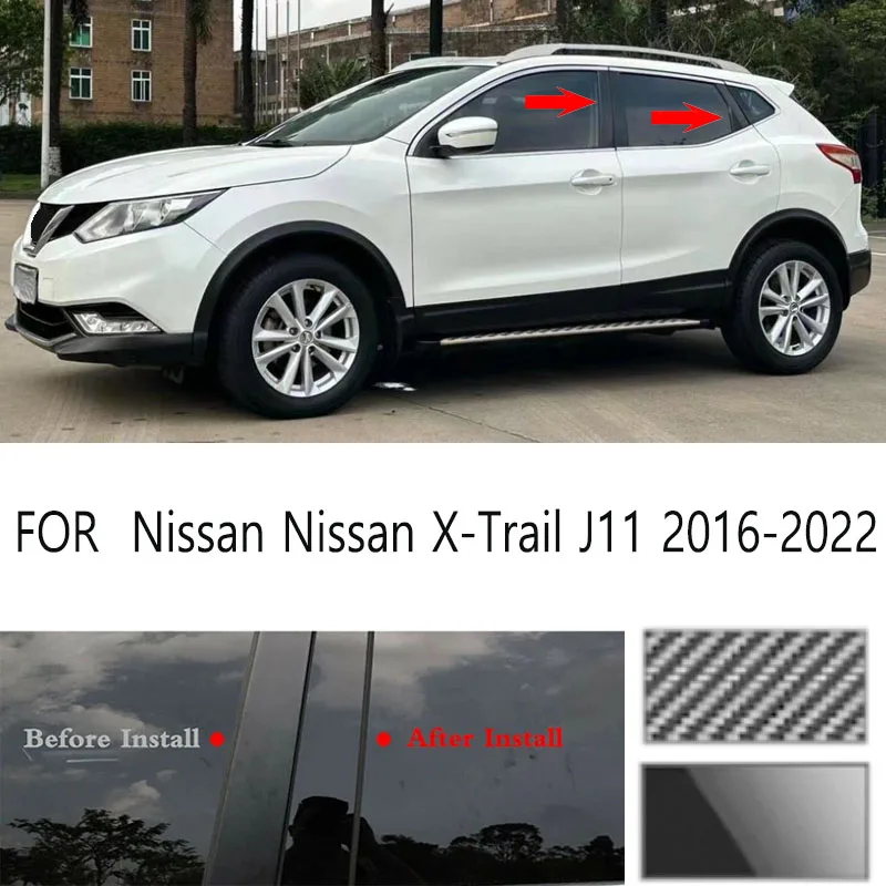 

For Nissan Nissan X-Trail J11 2016-2022 Glossy Black Window Door Column B C Pillar Post Cover Trim Auto Sticker Styling
