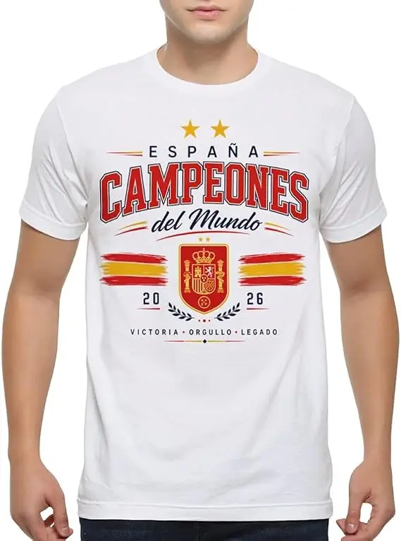 Spanien Fußball-Champions Fan-Shirt mit Wildem Stier und Fußball, Spanisches Spieltag-Geschenk-T-Shirt für Männer und Frauen, Espana Campeones Del Mundo – Detail 8