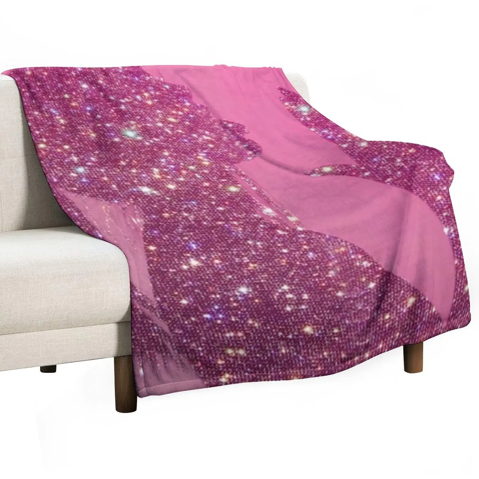 

Pink Shadow Glitter Girl Throw Blanket Winter beds Loose Stuffeds Tourist Blankets