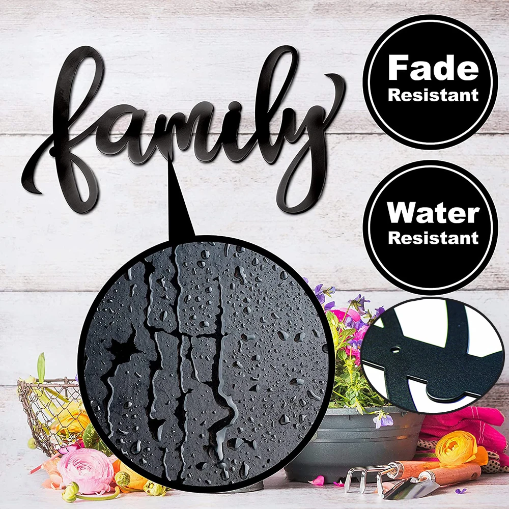 1pc Metal Family Signs For Decor Wall, alta qualità 11.81 pollici X5.91inch Black Family Decor Sign Heavy Iron Happy Family Wall Art