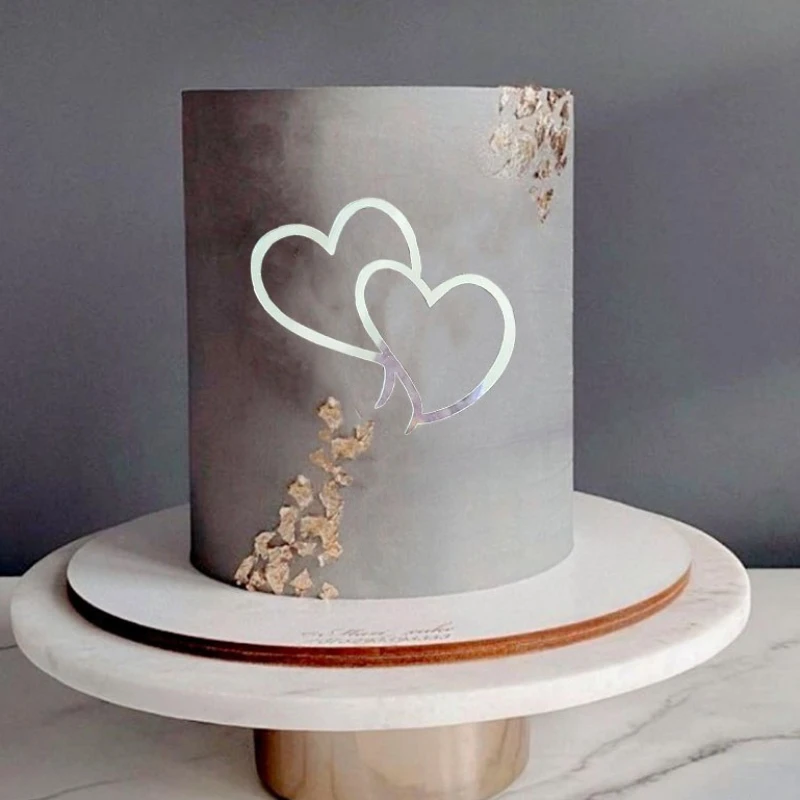 

5pcs Love Heart Valentine Cake Topper Valentines Day Theme Engagement Bridal Shower Birthday Party Cake Decorations Supplies