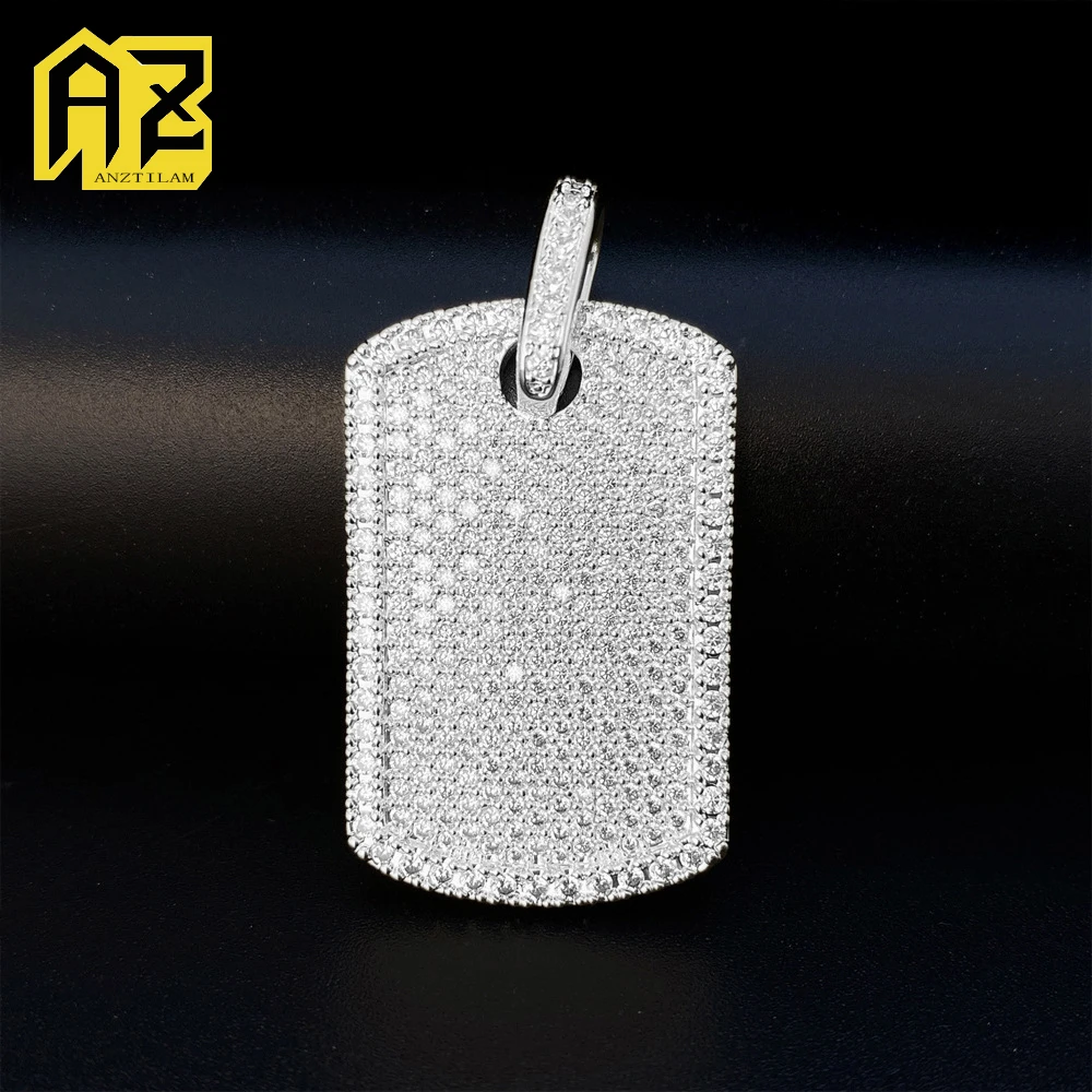 Iced Out Dog Tags Pendant Necklace For Women Men Bling Zircon Goth Hip Hop Jewelry For Rapper Drop Shipping