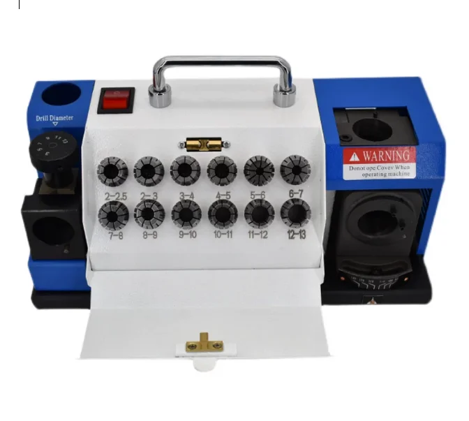 XY-13 Drill Bit Grinder 3-13mm, 220V 180W High Precision Twist Drill Sharpener for HSS Carbide