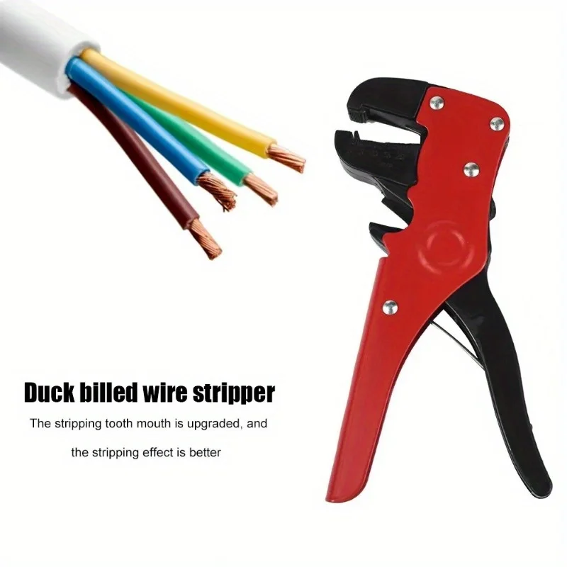 Plastic Steel Portable Multifunctional Duckbill Wire Strippers, Reset Spring Cable Crimper Convenient Cutters Practical Tooll