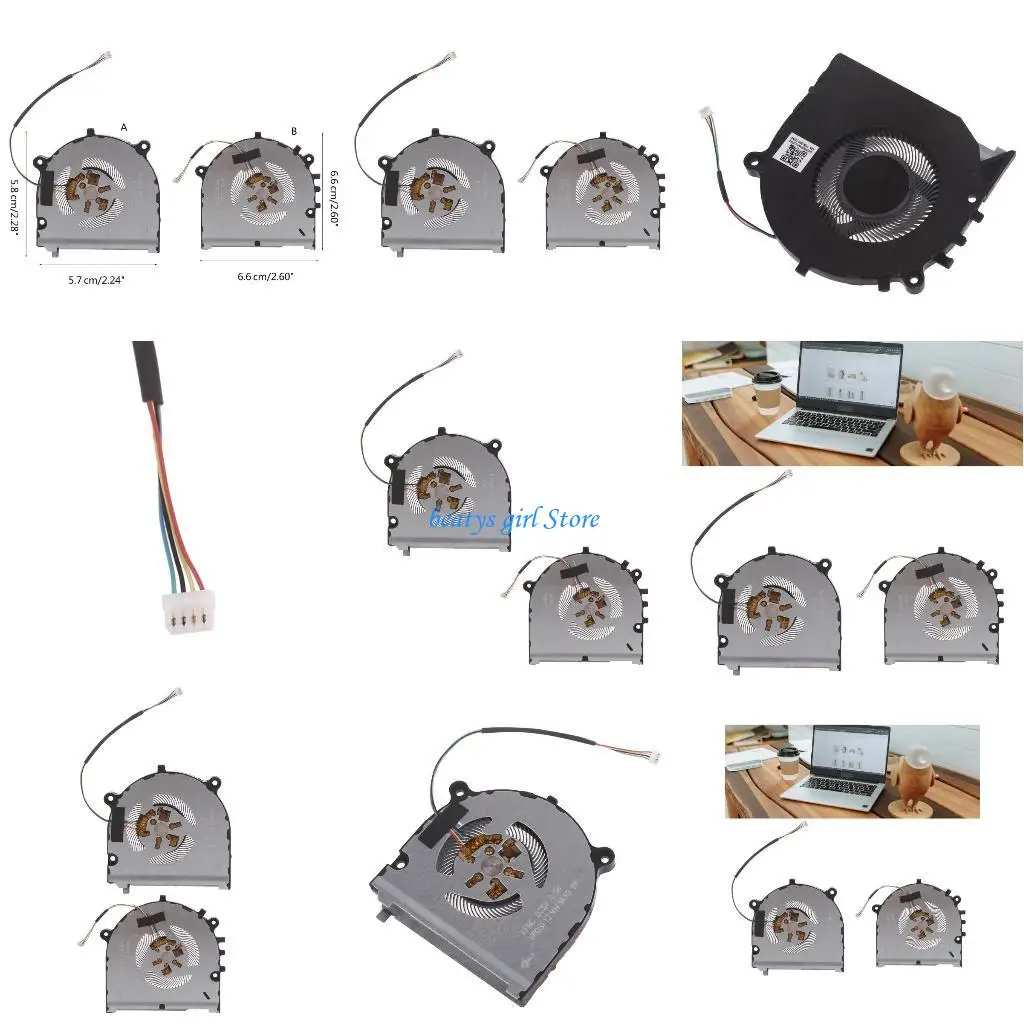 

C7AB Original CPU Cooling Fan Cooling Radiator DC5V for ThinkBook 14S S540-14 Fan Notebook CPU GPU Cooler