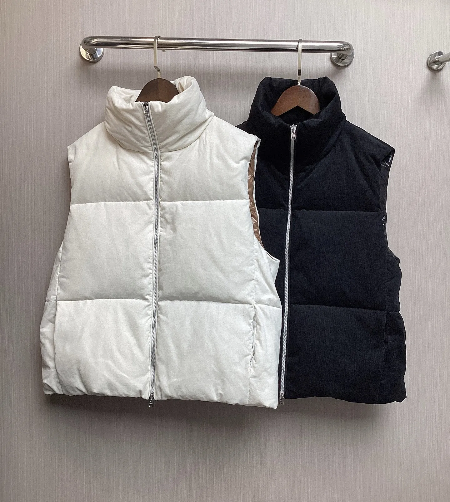 2025H novo estilo com zíper gola alta elegante jaqueta de deslocamento colete jaqueta