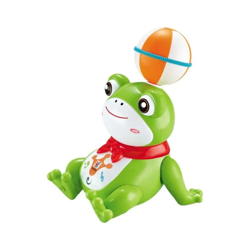 Figures LED Electric Dancing Frog Plastic Music Spinning Ball Frog Collection Craft Decor Electric Frog Toddlers