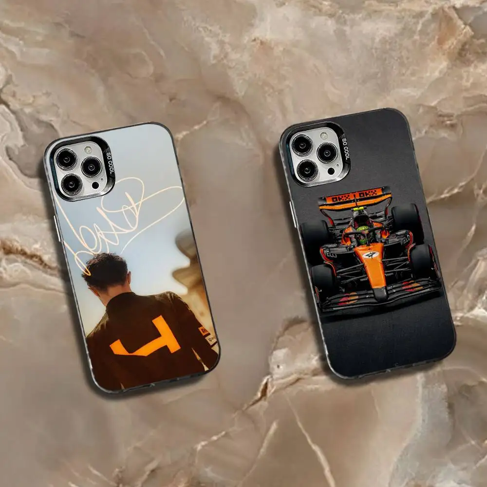 

L-Lando N-Norris Formula 1 Phone Case For iPhone 16,15,14,13,12,11,Mini,Pro,SE,MAX White Matte Shockproof Cover