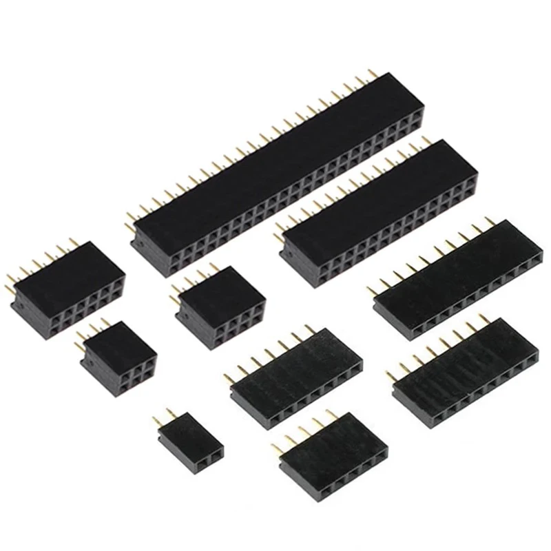Single Row Pin Female Header Socket Double row female Pitch 2.54mm 2p 3p 4p 5p 6p 7p 8p 9p 10p 12p 14p 20p 22p 40p Connector