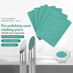 1 pcs Cuticle Pusher Front Sandpaper File Stainless Steel Cuticle Pusher Cuticle Remover Gel Fingernails Polish Peeler