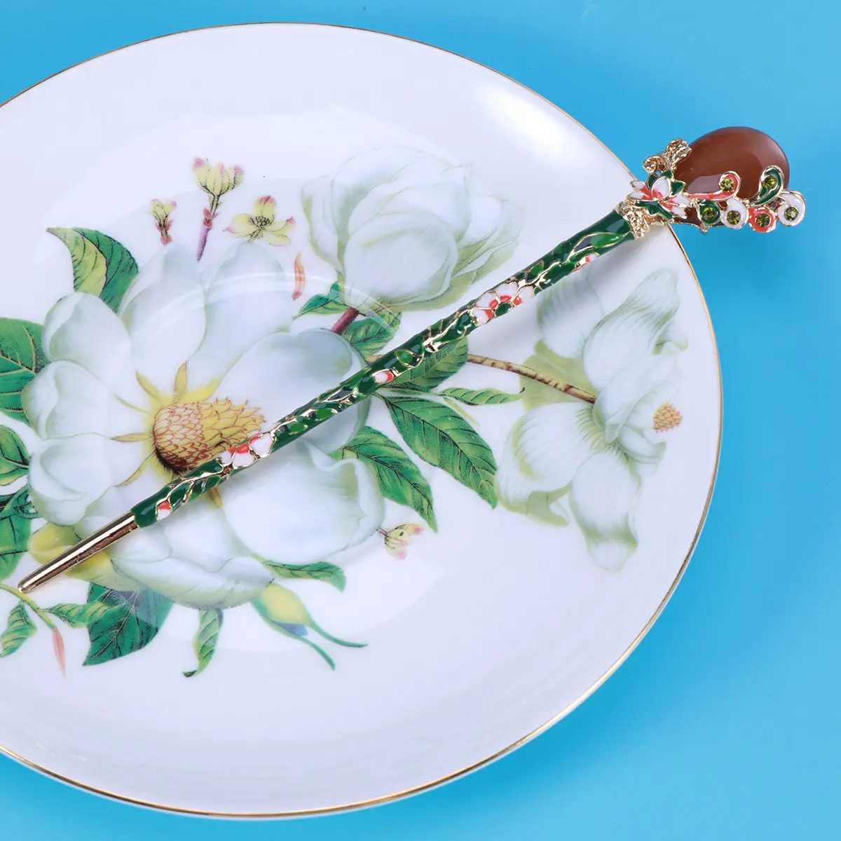 Vintage Brown Chinese Hairpin 1 Piece Ancient Style Hair Stick for Women Chignon Pin Fashion Hair Accessory Women Hairpin