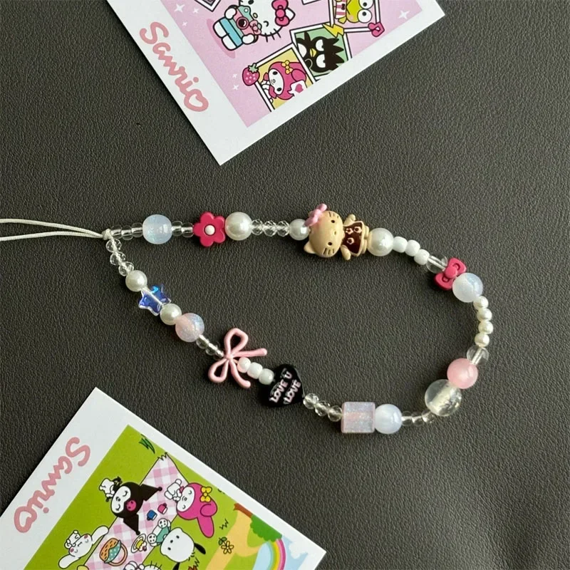 카와이 헬로 키티 페르시 전화 체인 귀여운 소녀 Ccd 카메라 배낭 펜던트 장식 친구 생일 선물 주변 장치