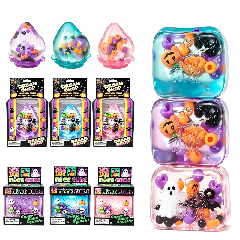 Needoh Halloween Limited Edition Nice Ice Cube Fidget Toy Dream Drop Mini Ice Cube Set Relief Maltose Squishy Squeeze ADHD Gift