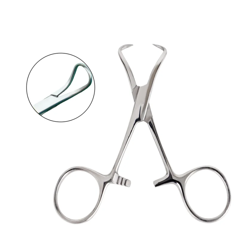 1pc Dental Towel Clamp 9CM Dental Surgical Tweezers Cloth Towel Clamp Forceps Stainless Steel Dental Surgical Instruments